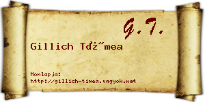 Gillich Tímea névjegykártya