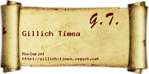 Gillich Tímea névjegykártya